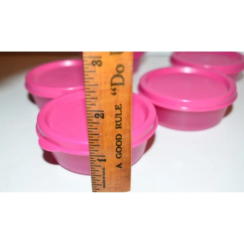 Tupperware Half Snack Cups Giant Smidget Mini Bowl  Pink  2oz 1642 Set 5